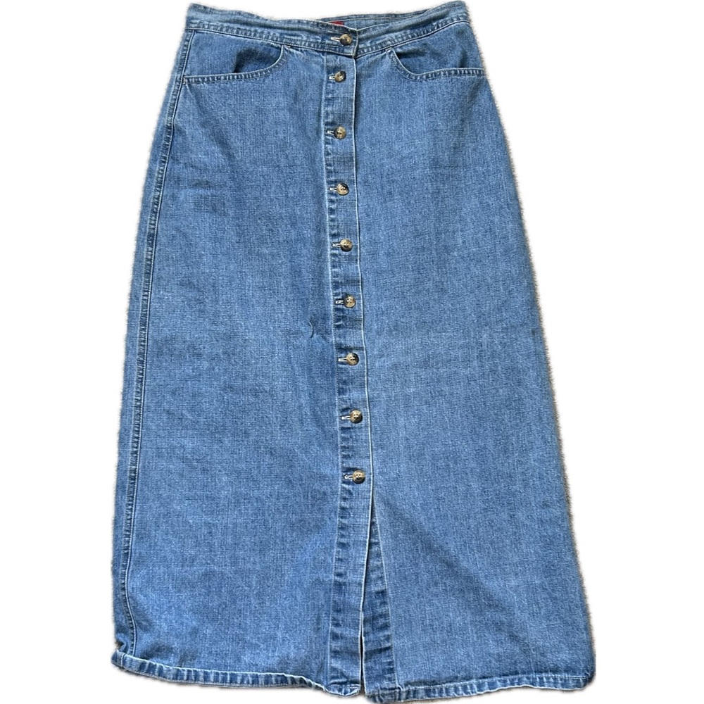 🧵Vintage Denim Maxi Skirt